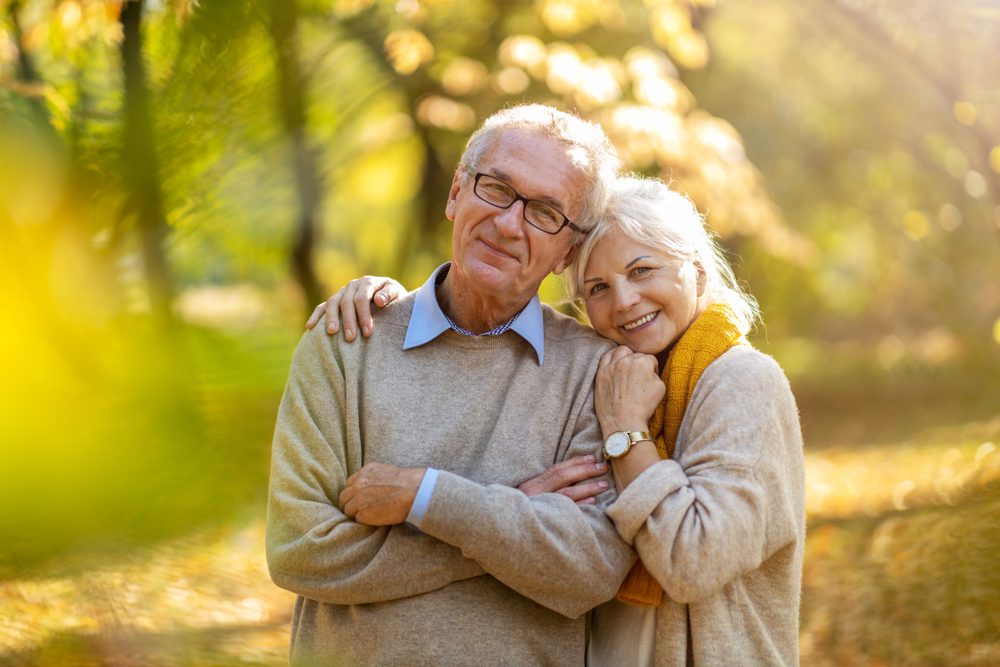 Happy,Senior,Couple,In,Autumn,Park